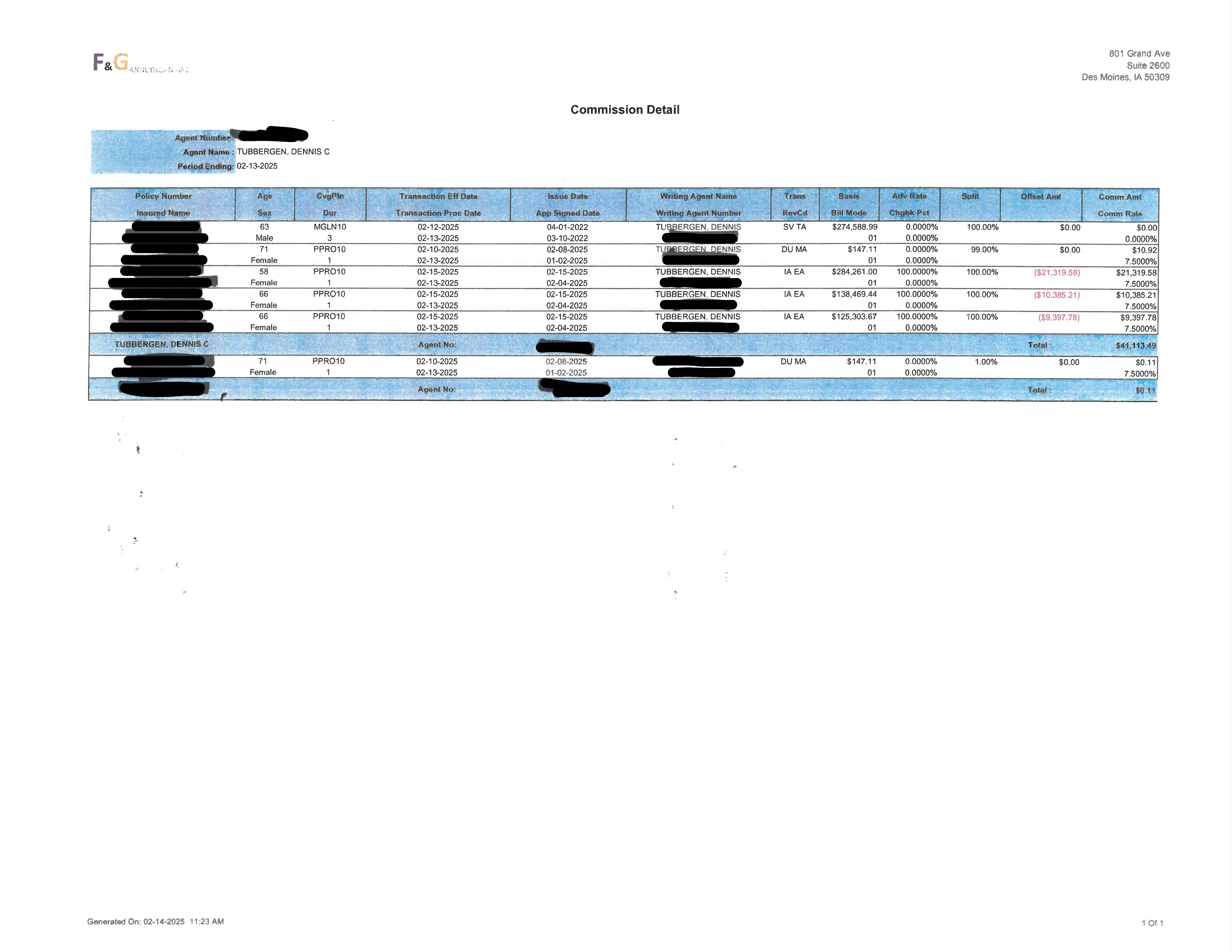 F&G Commission Statement 11